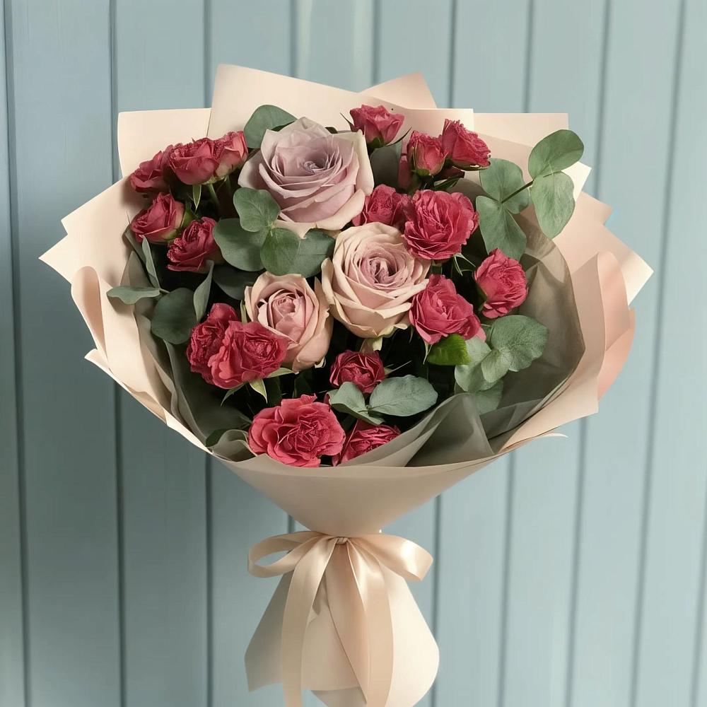 Букет цветов из: Гвоздики и Розы в Смирновке