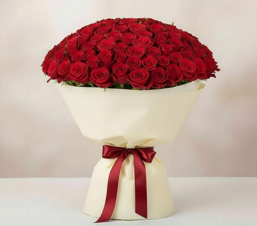 Букет 101 Красная роза Милано в Смирновке