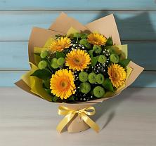 Букет цветов из:  Герберы и Хризантемы в Смирновке