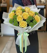 Букет цветов из:  Хризантемы и Розы в Смирновке