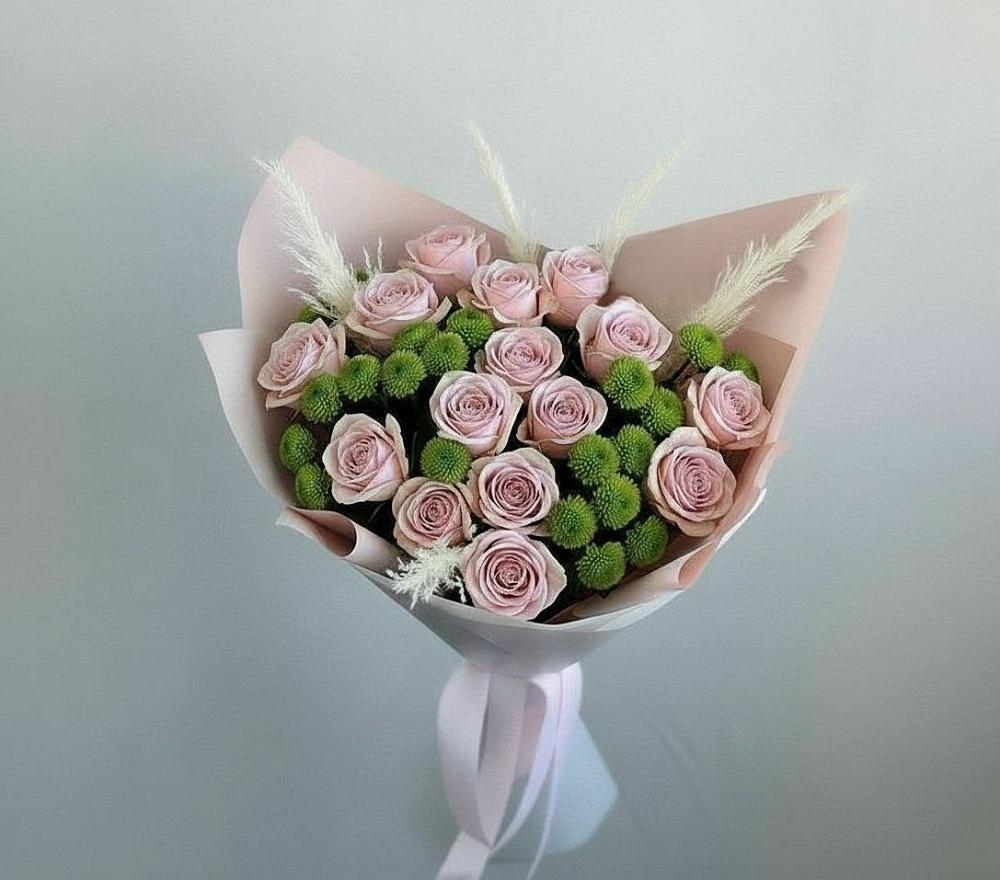 Букет цветов из: Розы и Хризантемы в Смирновке