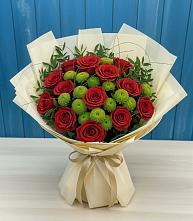 Букет цветов из:  Розы и Хризантемы в Смирновке