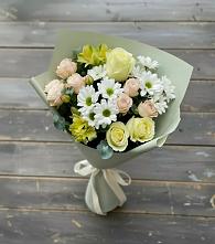 Букет цветов из:  Альстромерии, Розы и Хризантемы в Смирновке